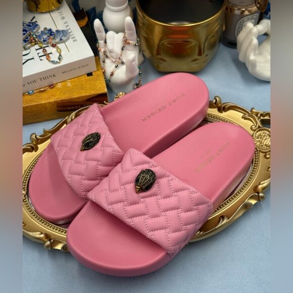 🆕 KURT GEIGER LONDON 🧿 NWOT Meena Eagle Quilted Slide, Pink - Sz 39 US 8.5 - Picture 11 of 15